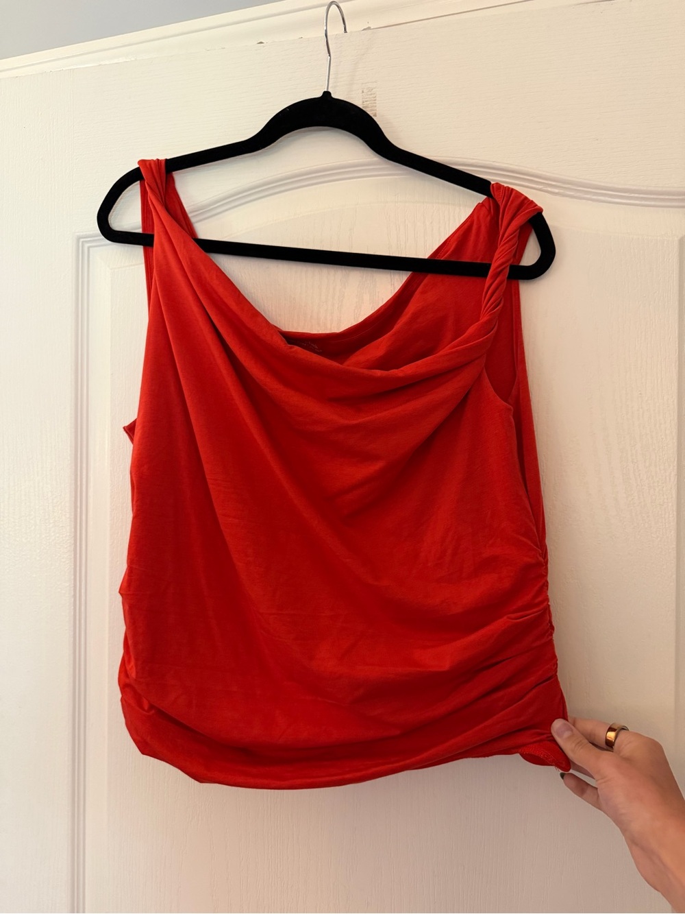 Abercrombie & Fitch Red Draped Cowl Neck Tank